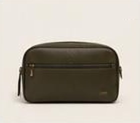 Olive toiletry bag with zip